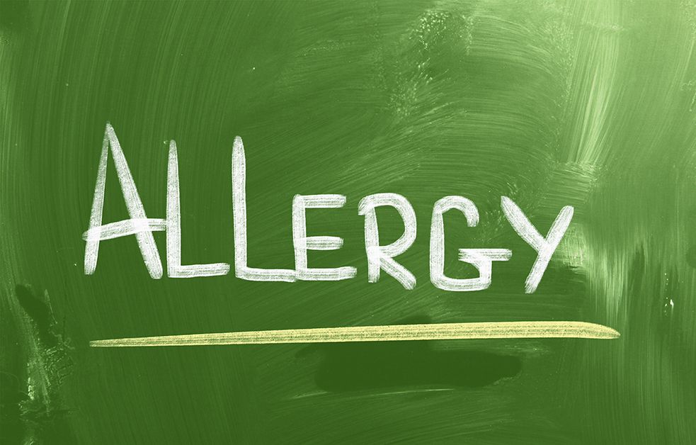 Chalkboard illustration of Allergy written