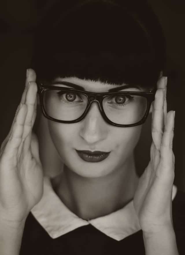 Woman wearing glasses