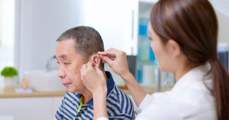 Man gets hearing aid